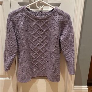 Women's Purple Cable Knit Sweater